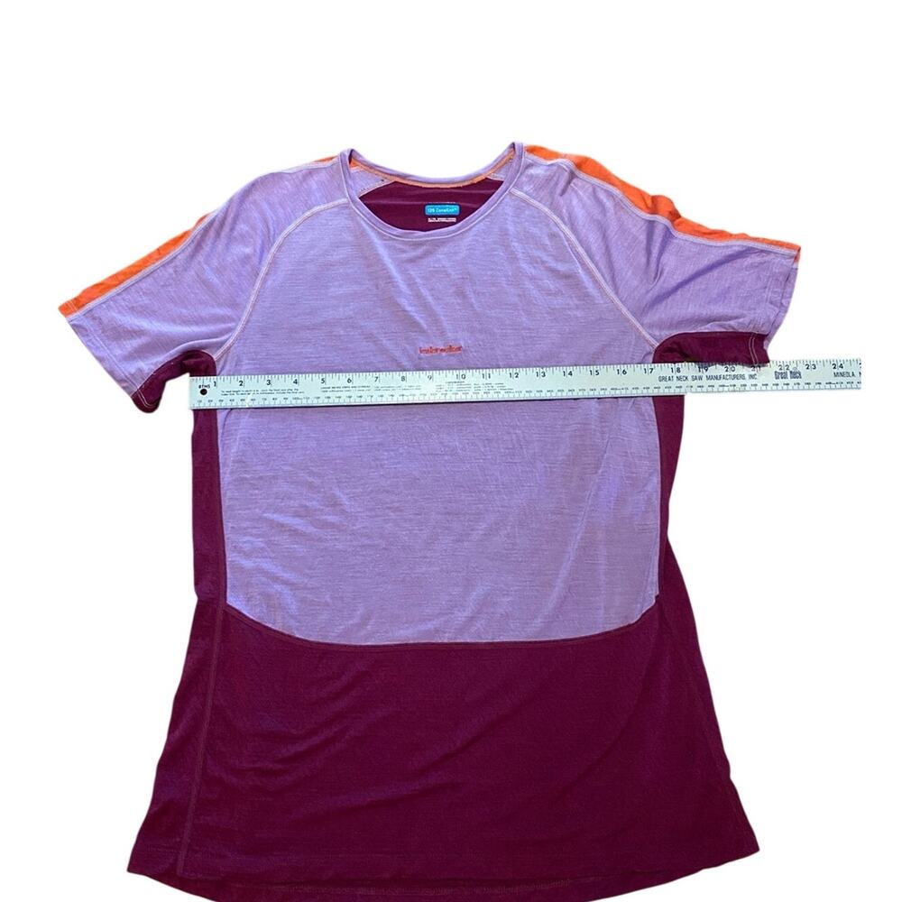 Icebreaker Women 125 Zoneknit SS Crewe Purple Gaze Go Berry Merino Base Layer XL